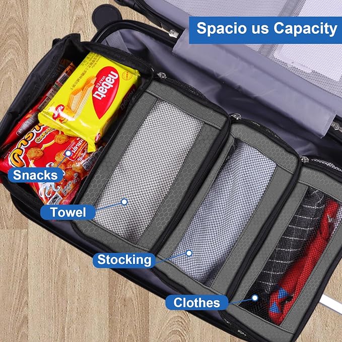 Suitcase Organizer, Travel Luggage Organizer Portable Hanging Travel Shelves - Image 3