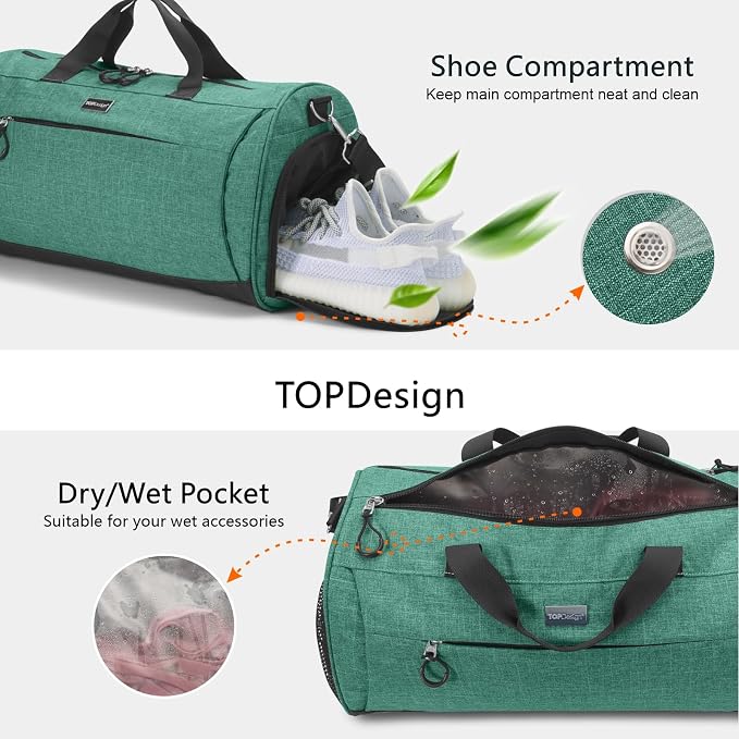 TOPDesign Gym Bag for Women & Men, Unisex Duffel Bag - Image 6