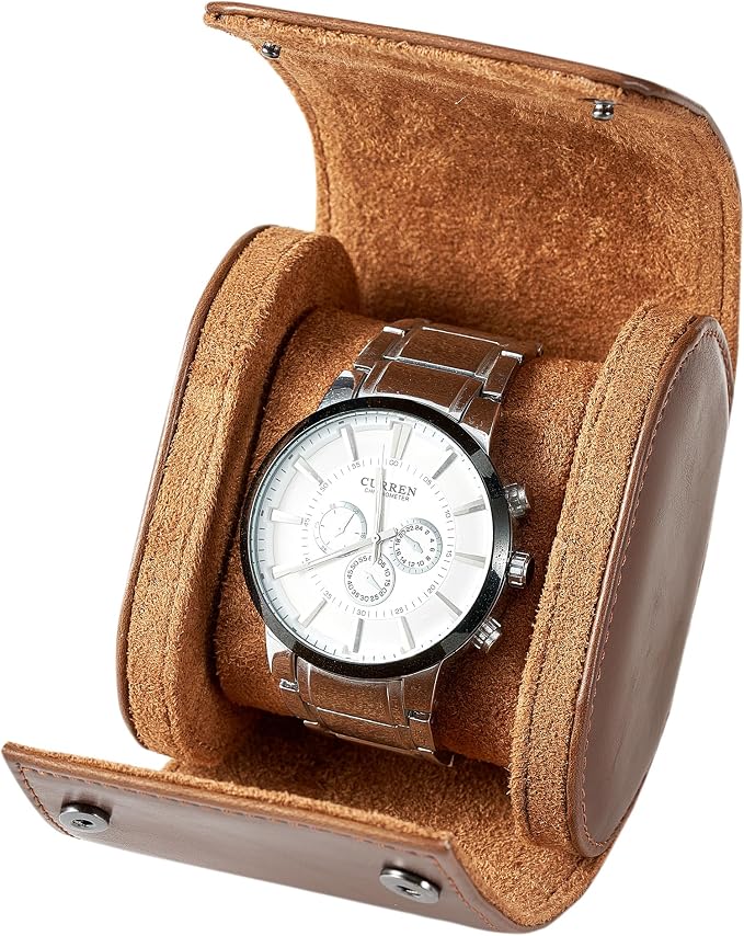 MR.OKAY Single Watch Travel Case-Classic Leather Watch Case by MR.OKAY