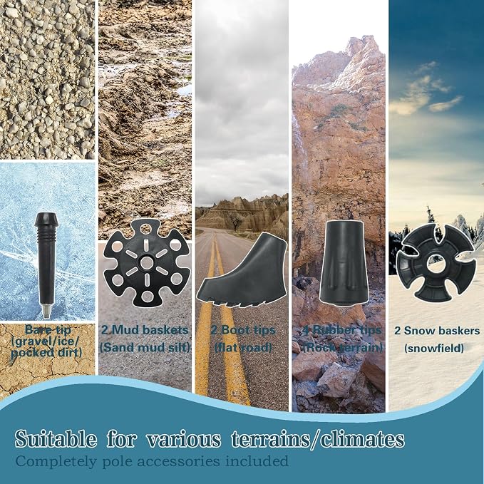 Trekking Poles - Lightweight, Collapsible, Adjustable Hiking Poles - Image 4