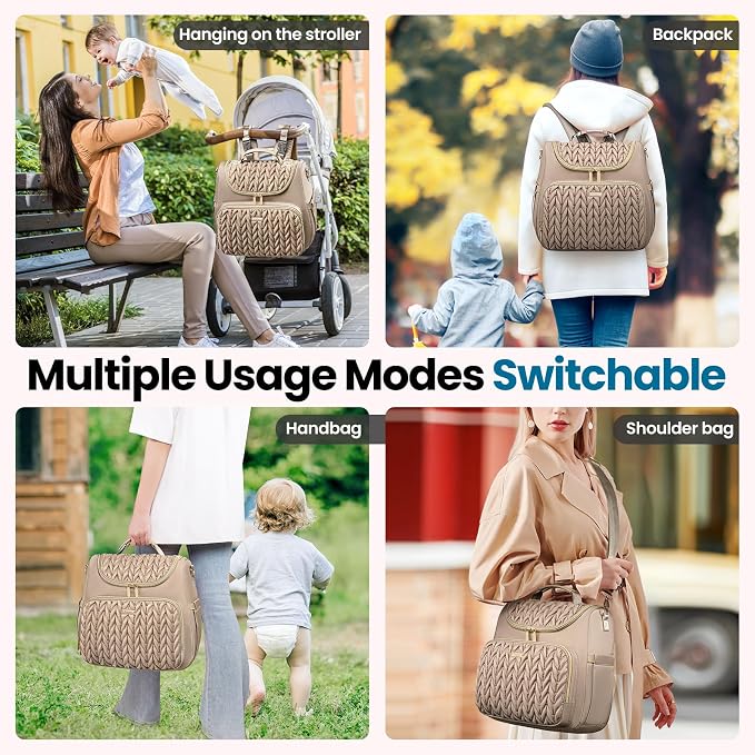 4 in 1 Convertible Diaper Bag Backpack, Waterproof Baby Diaper Bag - Image 3