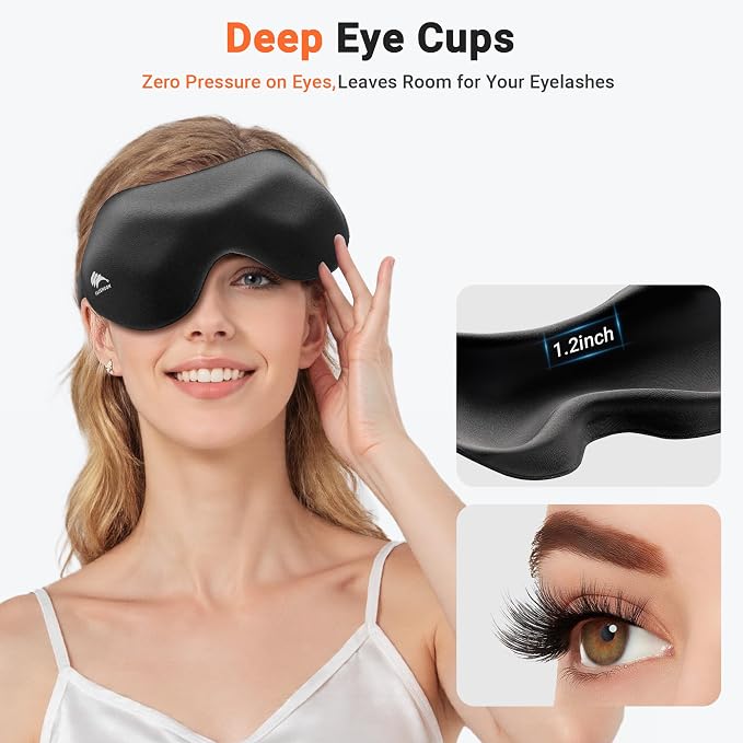 Eye Masks for Sleep Light Blocking: Lightweight 3D Contoured Eye Mask for Lash - Image 4