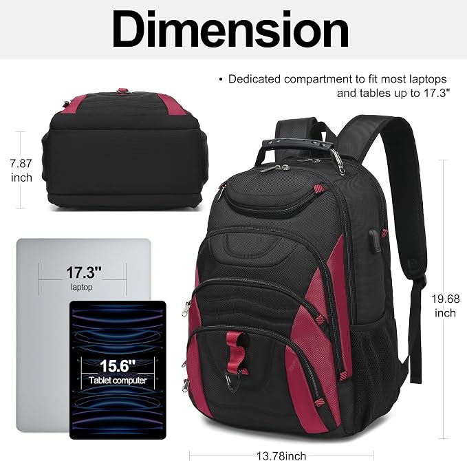Boavan Laptop Backpack for men, 17.3 inch Laptop Bag - Image 2