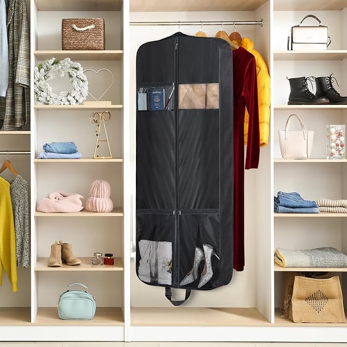 Zilink 60” Travel Garment Bags for Hanging Clothes Waterproof Long Garment Bags - Image 6