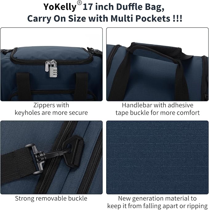 Small Duffel Bag 17 inch Carry On Weekender Bag - Image 5
