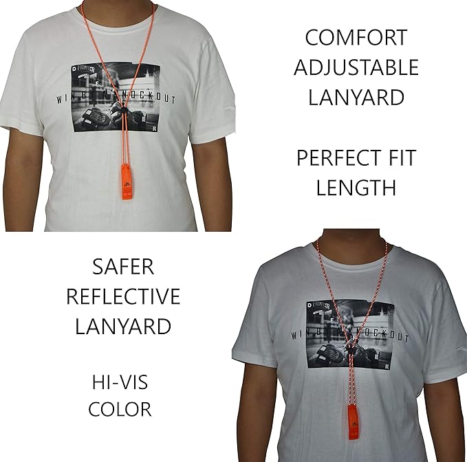 Emergency Whistles with Lanyard Safety Whistle Survival Shrill Loud Blast - Image 4