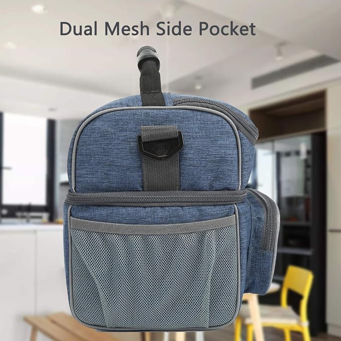 FlowFly Double Layer Cooler Insulated Lunch Bag Adult Lunch Box Large Tote Bag - Image 6