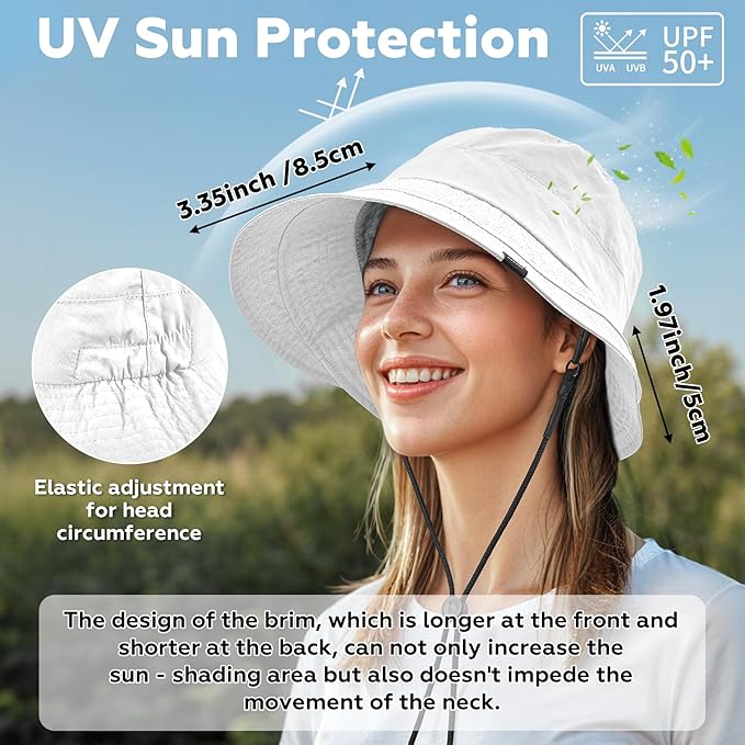 Sukeen Lightweight Bucket Hat for Women Quick-Dry Hiking Hat Packable Foldable - Image 5