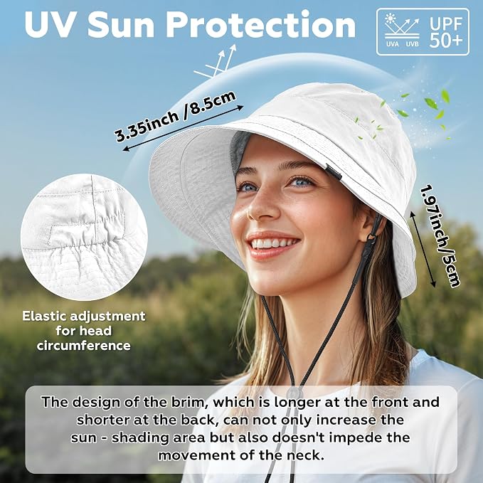 Sukeen Lightweight Bucket Hat for Women Quick-Dry Hiking Hat Packable Foldable - Image 5