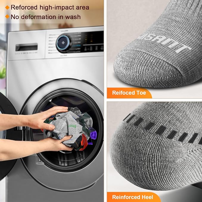 BULLIANT Compression Socks for Men 6Pairs, Athletic Crew Socks Cushioned For - Image 8