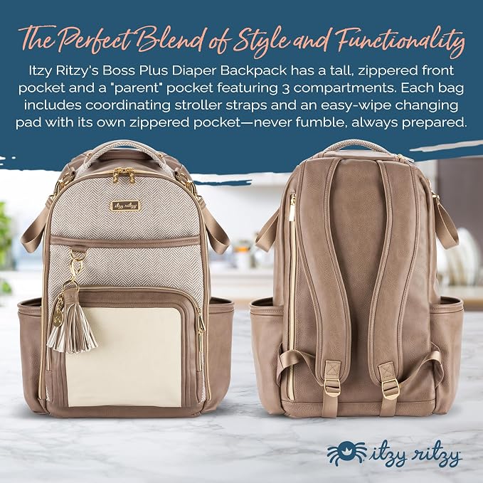 Itzy Ritzy Diaper Bag Backpack – Large Capacity Boss Plus Baby Backpack Diaper - Image 3