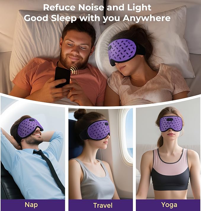 Sleep Mask Headphones with Bluetooth 5.4, LC-dolida Wireless Music Eye Mask - Image 7