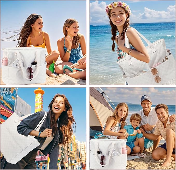 LEDAOU Beach Bag Waterproof Sandproof Women Tote Bag Pool Bag - Image 8