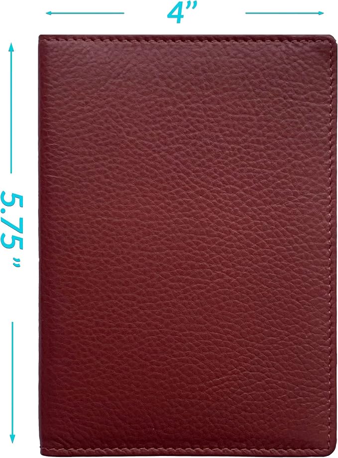 Personalized Monogrammed Merlot Leather RFID Passport Wallet - Image 4