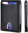 SERMAN BRANDS RFID Blocking Slim Bifold Genuine Leather Minimalist Front Pocket by SERMANBRANDS