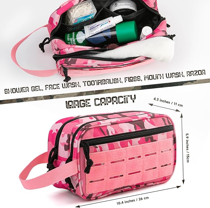 QT&QY Tactical Toiletry Bag For Women Hygiene Bag EDC Military Tool Molle - Image 2