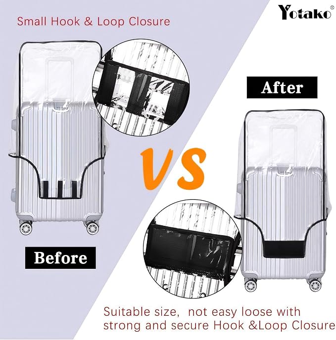 Yotako Clear PVC Suitcase Cover Protectors 20 Inch Luggage Cover - Image 3