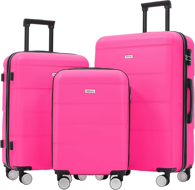 Merax Luggage Sets of 3 Piece Carry on Suitcase Airline Approved, Hardcase by Merax
