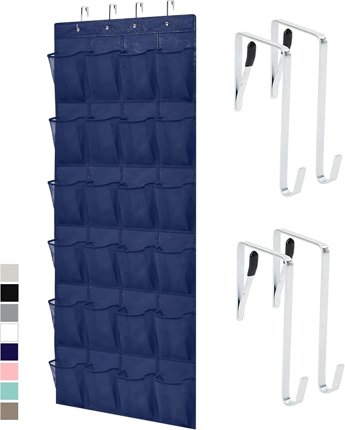GORILLA GRIP Over the Door Shoe Organizer, 24 Large Breathable Mesh Pockets by GorillaGrip