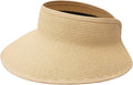 Joywant Womens Sun Visor Hats, Packable Wide Brim Ponytail Beach Hat Straw by Joywant