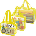 XEWEA Clear Travel Toiletry Bags, 3 Pack TSA Approved Transparent Makeup Bag by XEWEA