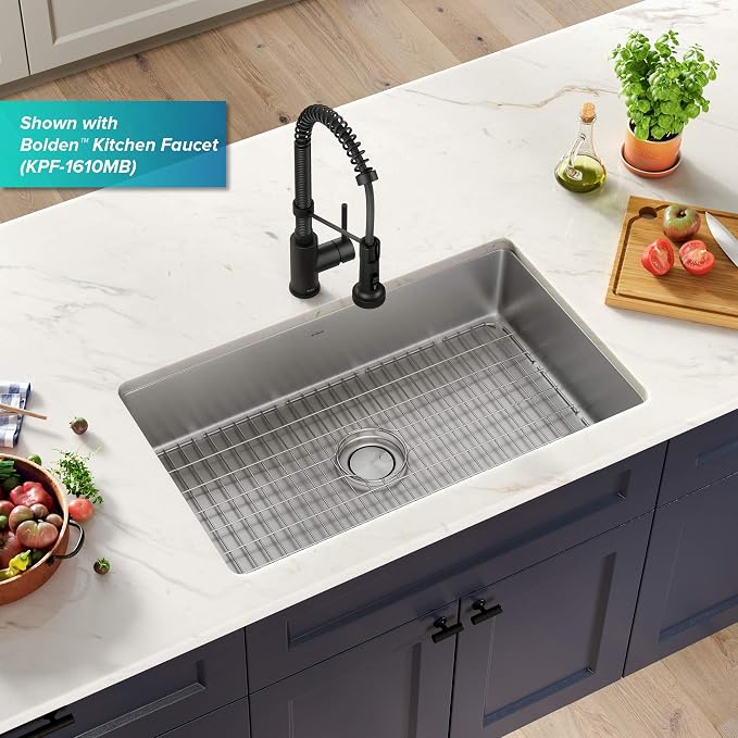 KRAUS Dex 32-inch Undermount 16 Gauge Stainless Steel Single Bowl Kitchen Sink - Image 3