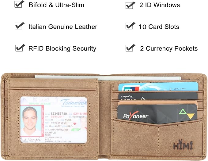 Wallet for Men-Genuine Leather RFID Blocking Bifold Stylish Wallet - Image 3