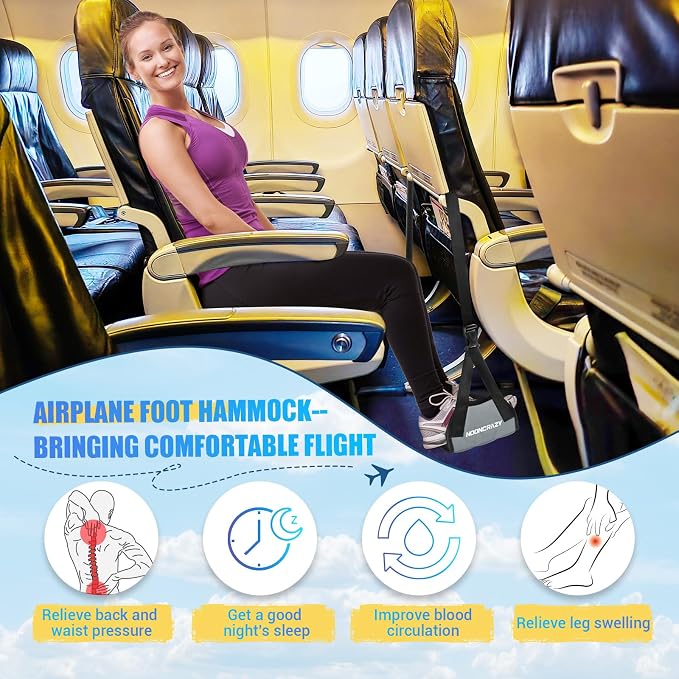 Airplane Foot Hammock, No Collapse Foot Rest - Image 5