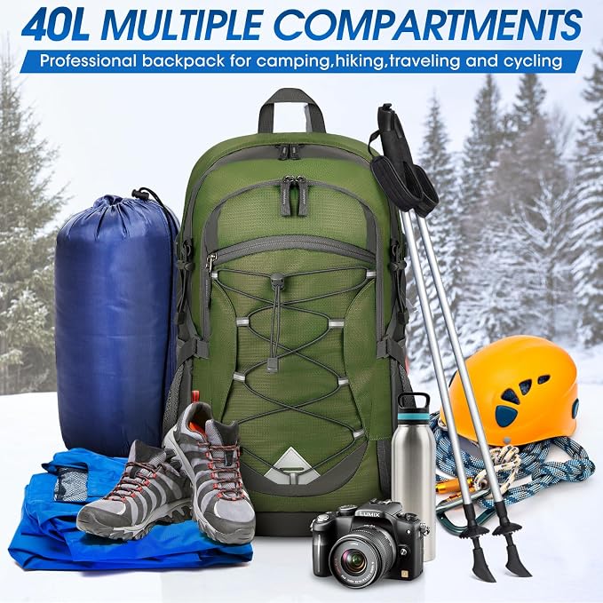 IGOLUMON Hiking Backpack 40L Packable Lightweight Camping Backpack Men Women - Image 8
