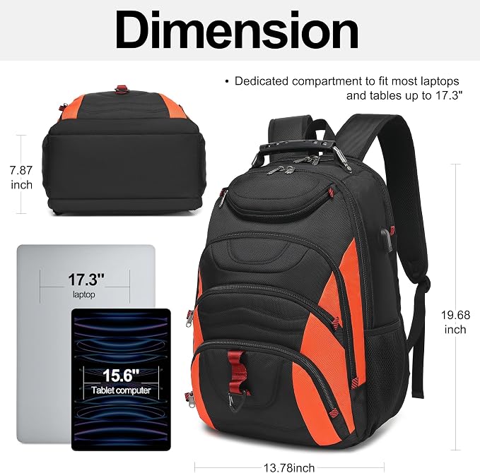 Boavan Laptop Backpack for men, 17.3 inch Laptop Bag - Image 2