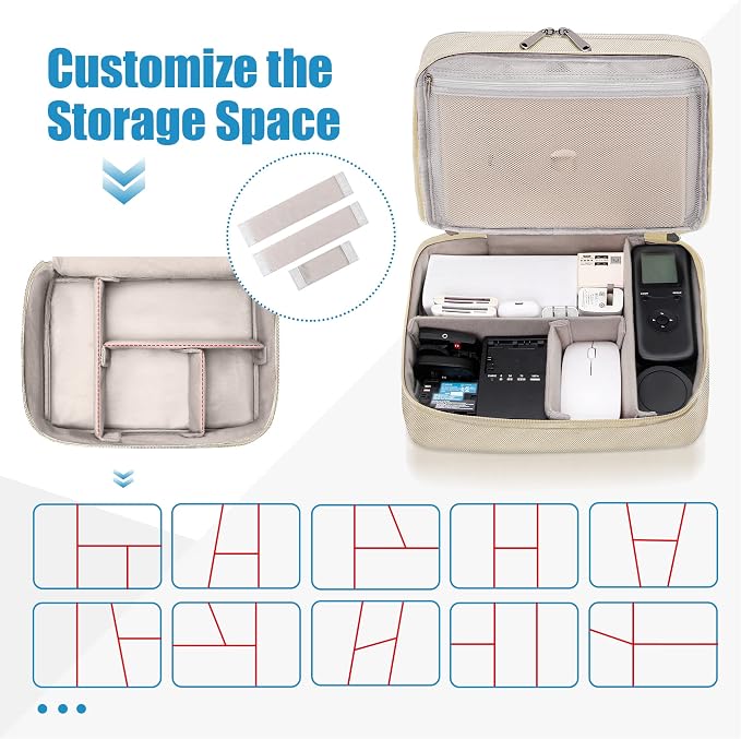 SELLYFELLY Electronics Travel Organizer, Double Layer Cable Organizer Bag - Image 5