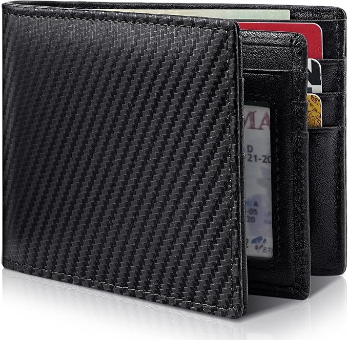 Mens Wallet Genuine Leather Bifold RFID Blocking Wallet by Artpaxy