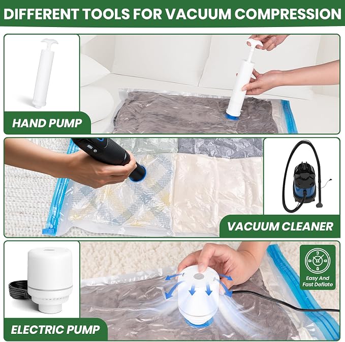 Vacuum Storage Bags, Comforters, Pillows-6 Jumbo+6 Large+6 Medium+6 Small+6 - Image 8