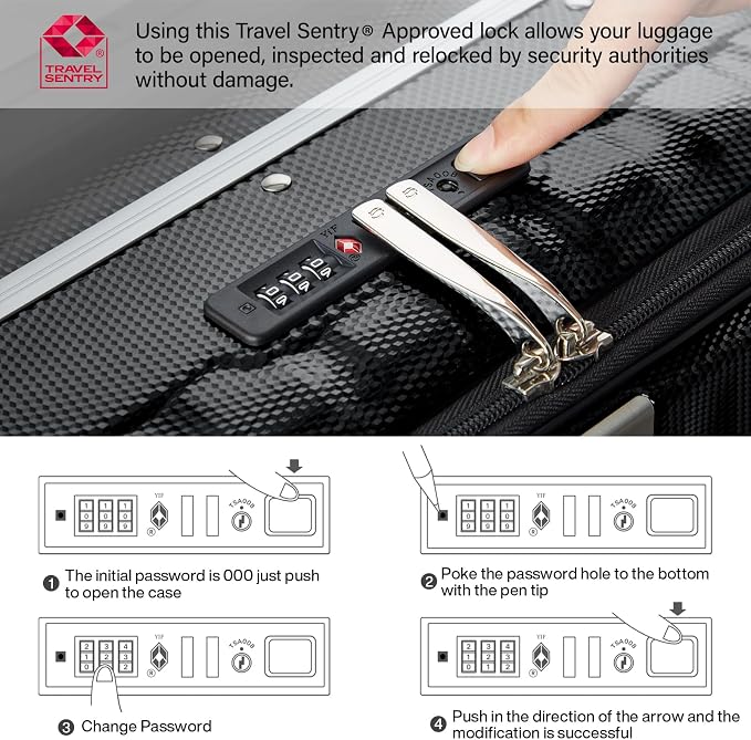 Hanke 26 Inch Large Checked Luggage PC Hard Shell Luggage Top Opening Travel - Image 7