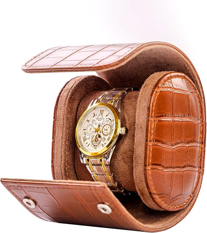 MR.OKAY Single Watch Travel Case-Classic Leather Watch Case by MR.OKAY