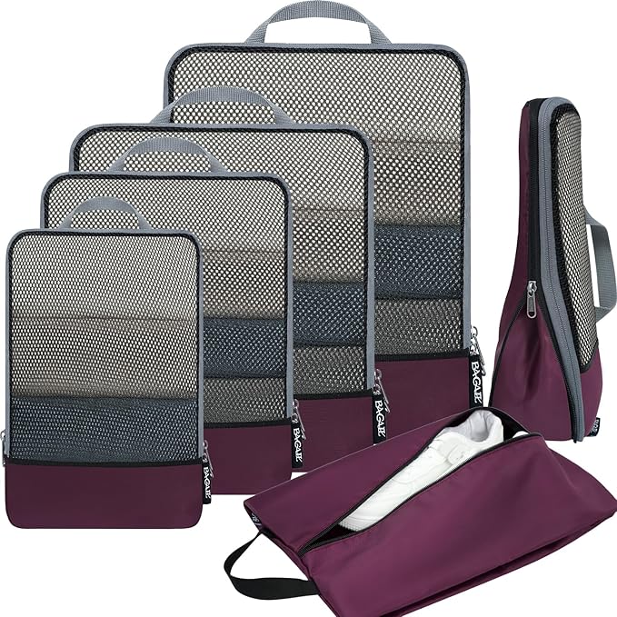 BAGAIL 4 Set/6 Set/8 Set Compression Packing Cubes Travel Accessories by BAGAIL