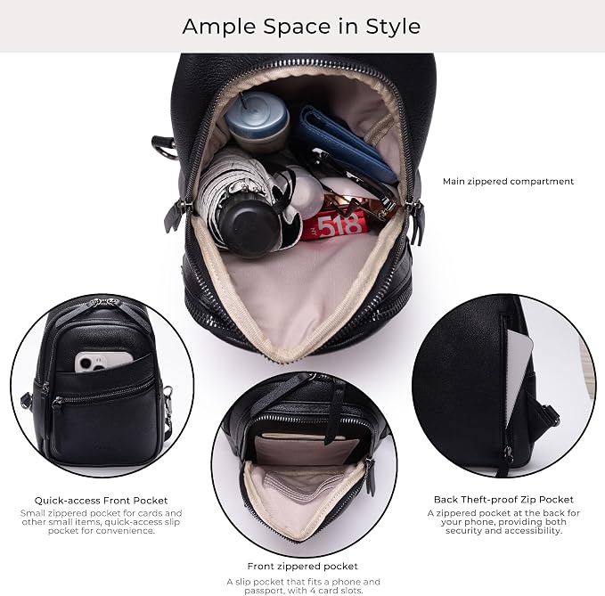 Alldaily Large Sling Bag for Women Crossbody Purse Leather Fashionable Trendy - Image 3