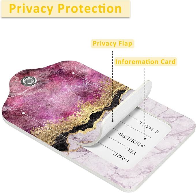 2 Pack Abstract Marble Luggage Tags - Image 4