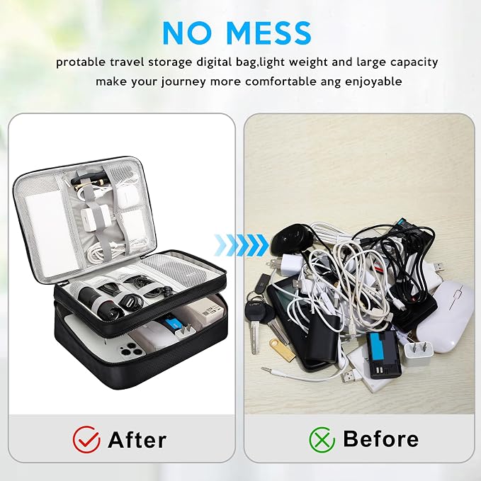 Electronic Organizer Travel Case, Travel Cord Organizer Case Portable - Image 4