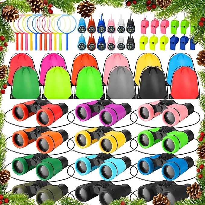 12 Set Binocular Compass Magnifying Glass Set Christmas Birthday Gift Small by Foilswirl