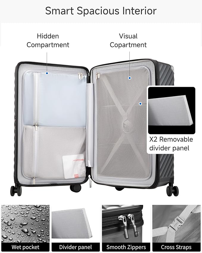 Trunk Luggage, Expandable PC Hard Shell Large Checked 28 Inch Suitcase - Image 7