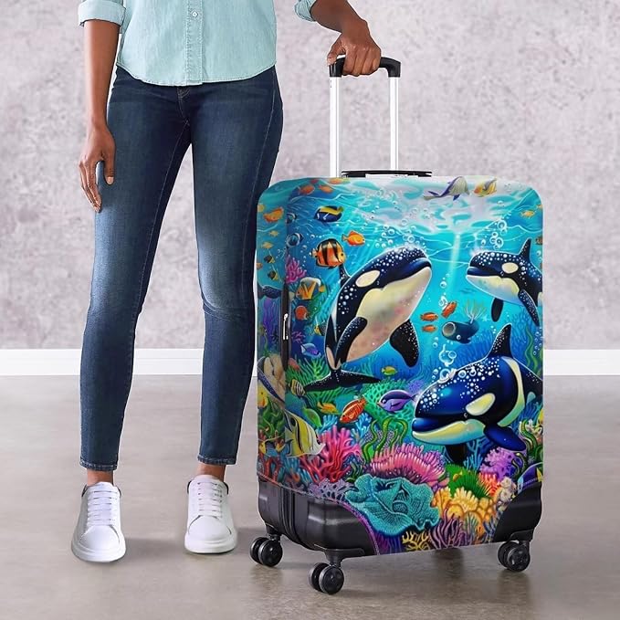 Killer Whale Luggage Cover Elastic Universal Luggage Covers - Image 4