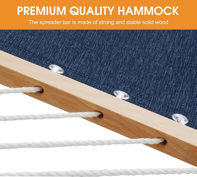 Lazy Daze Hammocks 11 FT Double Outside Hammock Quick Dry Olefin Fabric Hammock - Image 6