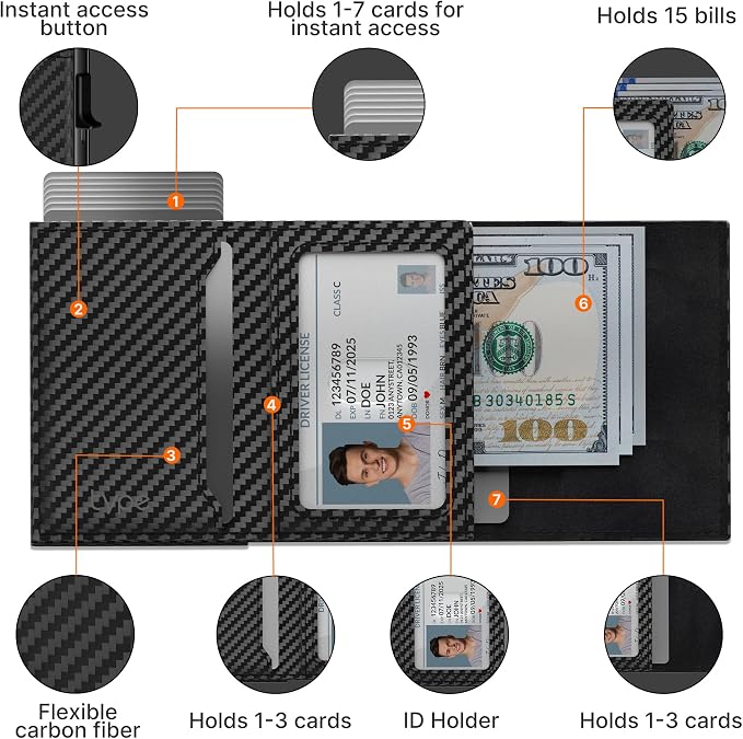 Mens Smart Wallet Card Holder for AirTag: Leather, Compatible - Image 3