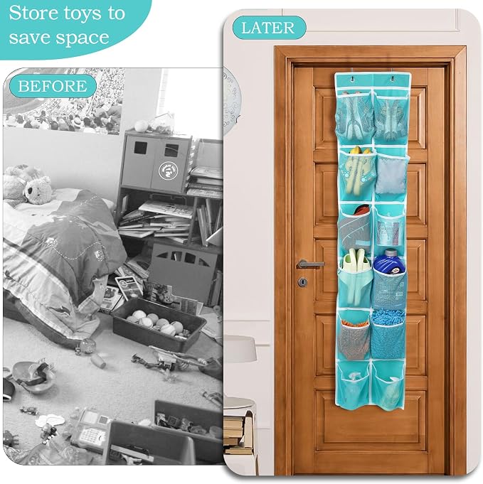 Over the Door Hanging Shoe Organizer, 12 Pockets - Image 3