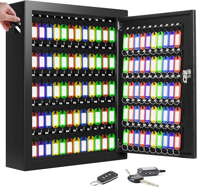 125 Keys Key Lock Box Wall Mount, Anti-Theft Key Organizer by Oepmoc