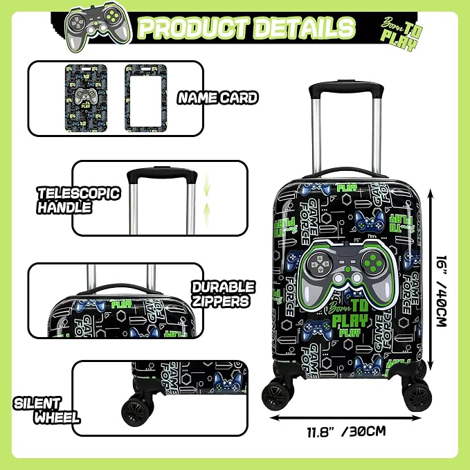 Kid’s Luggage Set 5 Piece Suitcase Set 16’’ Hardside Luggage - Image 2