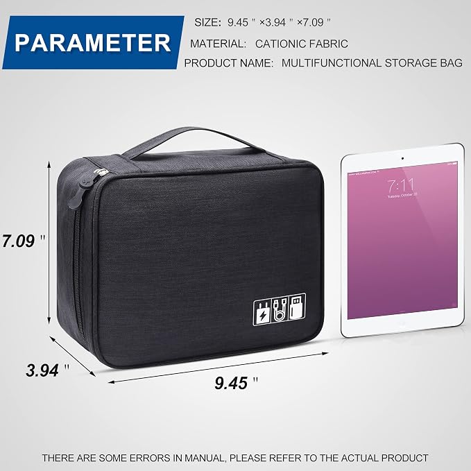 Electronics Organizer Travel Universal Cable Organizer Bag Waterproof - Image 6