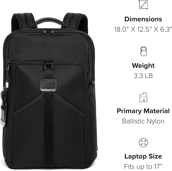 TUMI - Alpha Bravo Pro 17" Backpack - Expandable Travel and Commute Gaming and - Image 7
