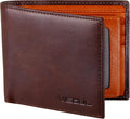 VISOUL Men's Leather RFID Blocking Wallet Extra Capacity, Bifold Security Wallet by VISOUL